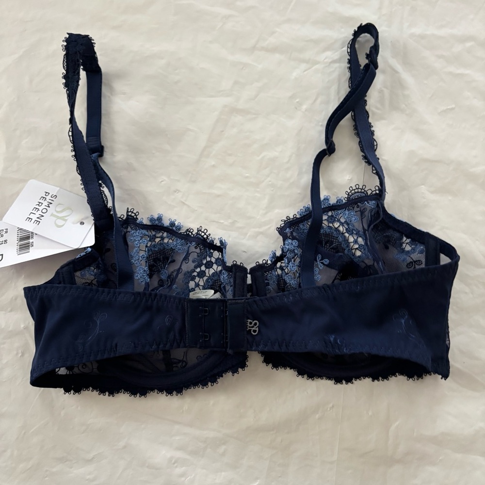 NWT Simone Perele Blue Wish Lace Demi Cut Bra SZ 34D - Picture 11 of 13